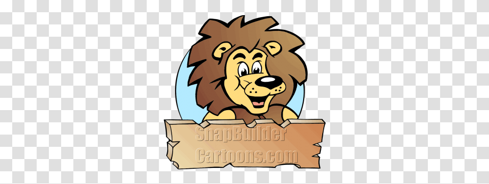 Lion King Head With Wood Plank Board Illustration, Poster, Advertisement, Mammal, Animal Transparent Png