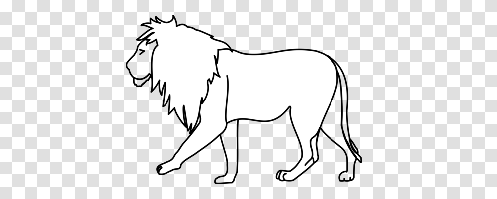 Lion Line Art Drawing Roar, Mammal, Animal, Bull, Pet Transparent Png