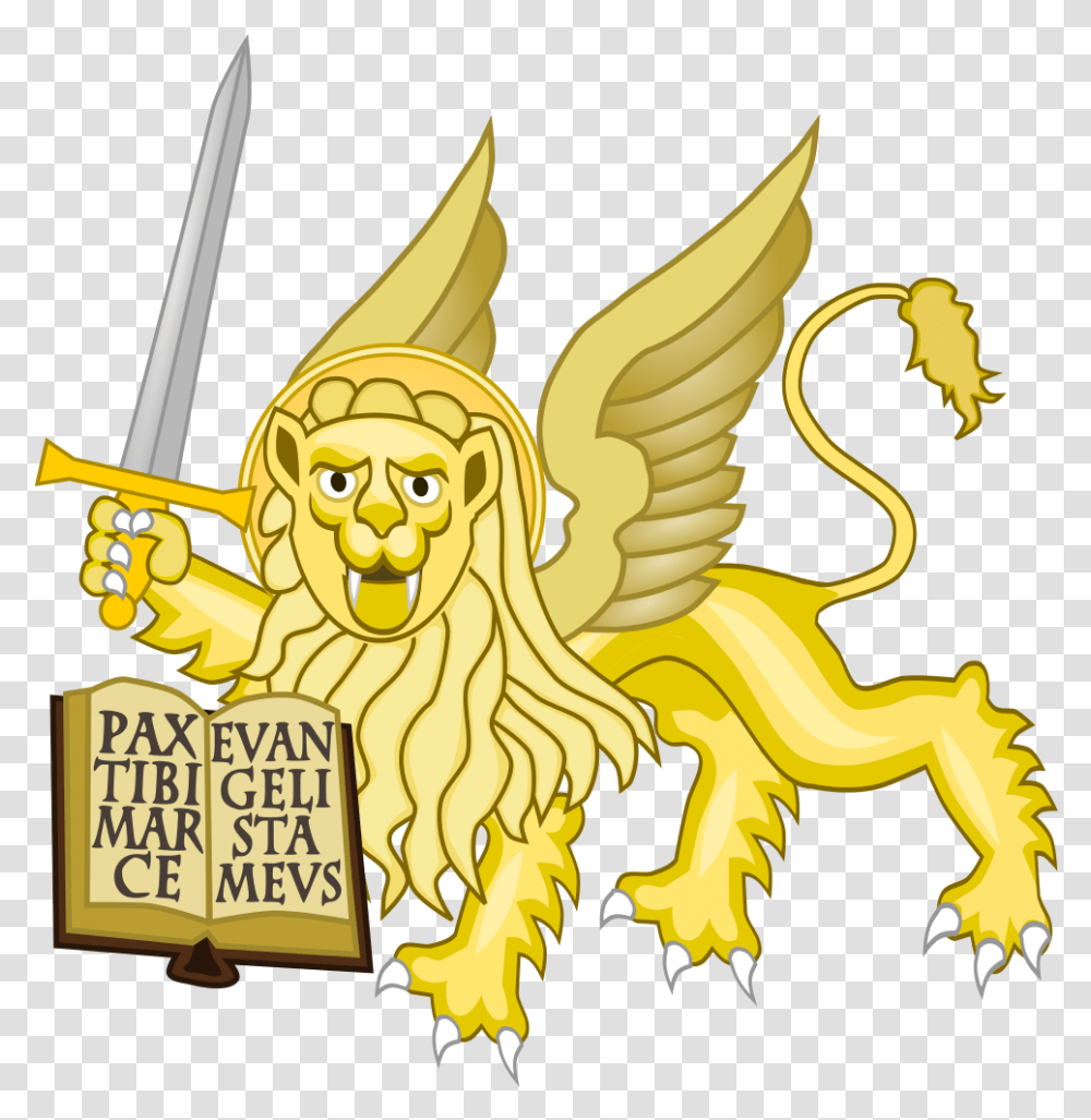 Lion Of St Mark With Sword, Emblem Transparent Png