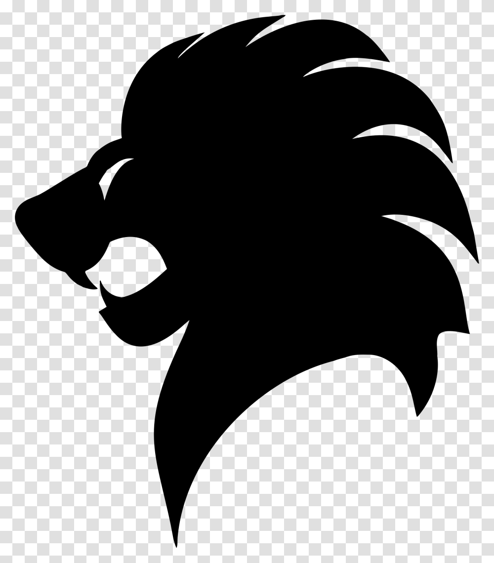 Lion Profile Silhouette Clip Arts Lion Head Silhouette, Gray, World Of Warcraft Transparent Png