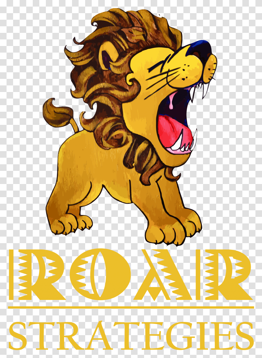 Lion Roar Cartoon, Mammal, Animal, Wildlife, Poster Transparent Png