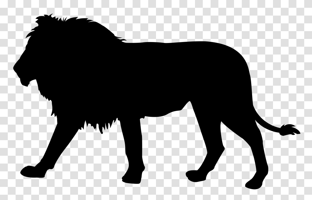 Lion Silhouette Clip Art, Gray, Cross Transparent Png