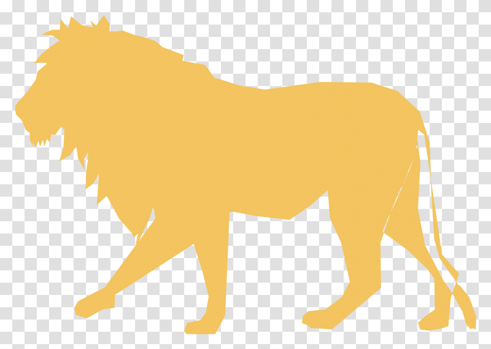 Lion Silhouette Clip Art Silueta De Un Leon, Mammal, Animal, Bull, Wildlife Transparent Png