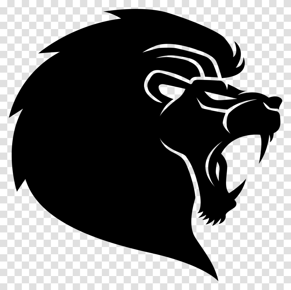 Lion Simba Silhouette Roaring Lion Head Silhouette, Gray, World Of Warcraft Transparent Png