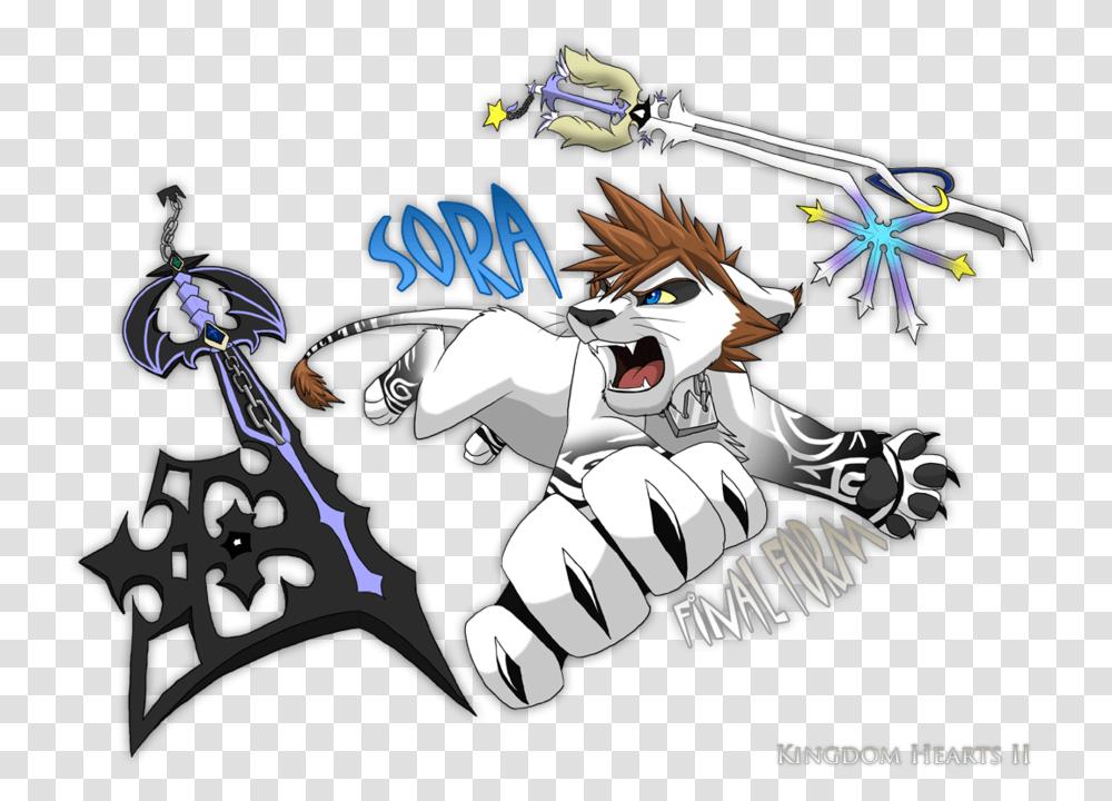 Lion Sora From Kingdom Hearts 2 Images Kingdom Hearts Lion Sora Forms, Person, Hand, Graphics, Doodle Transparent Png