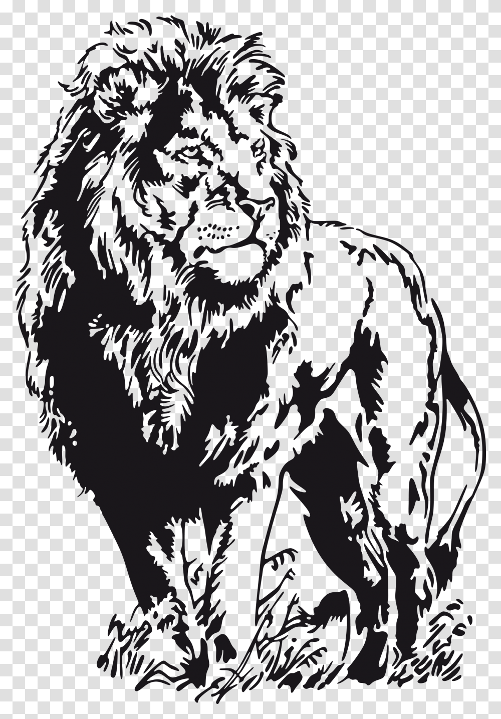 Lion Stencil, Ape, Wildlife, Mammal, Animal Transparent Png