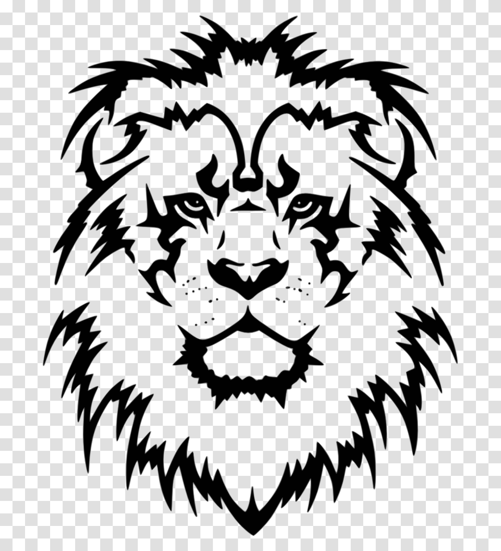 Lion Tattoo, Stencil Transparent Png