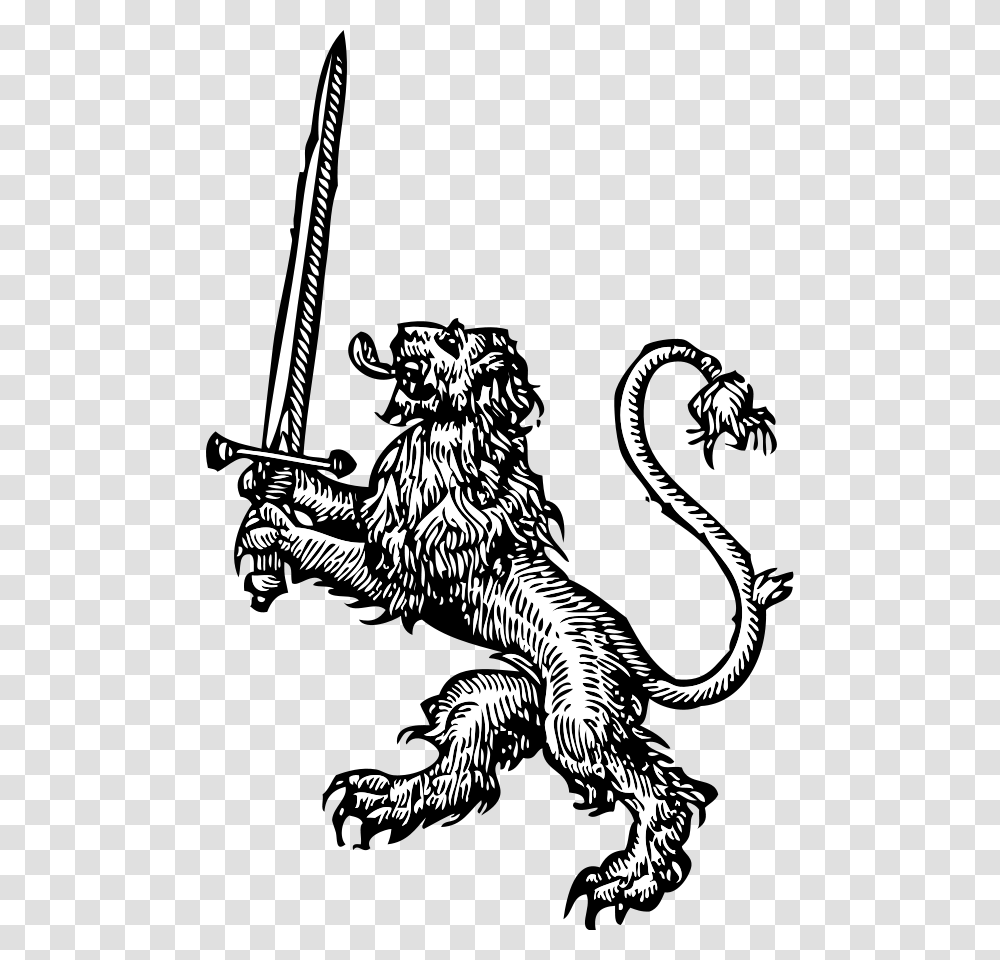 Lion With Sword Clipart For Web, Animal, Wildlife Transparent Png
