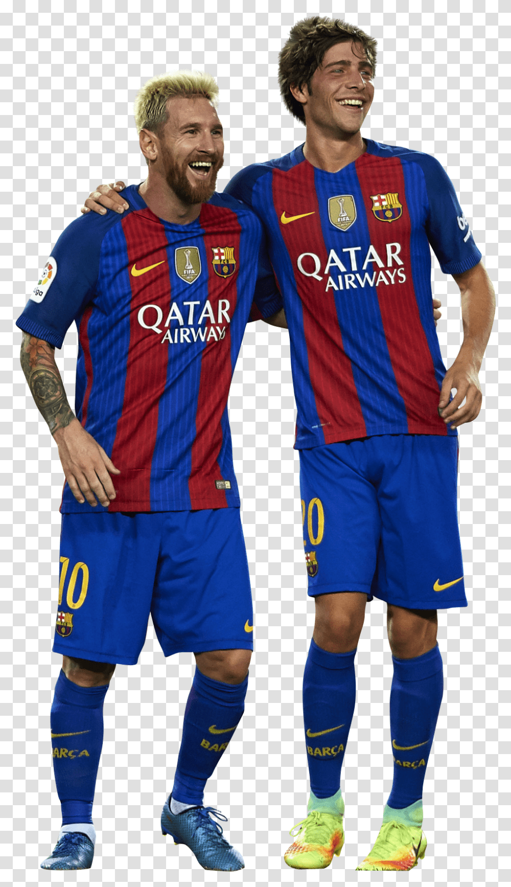 Lionel Messi Amp Sergi Robertorender Sergi Roberto And Messi 2018, Person, Shirt, Sphere Transparent Png