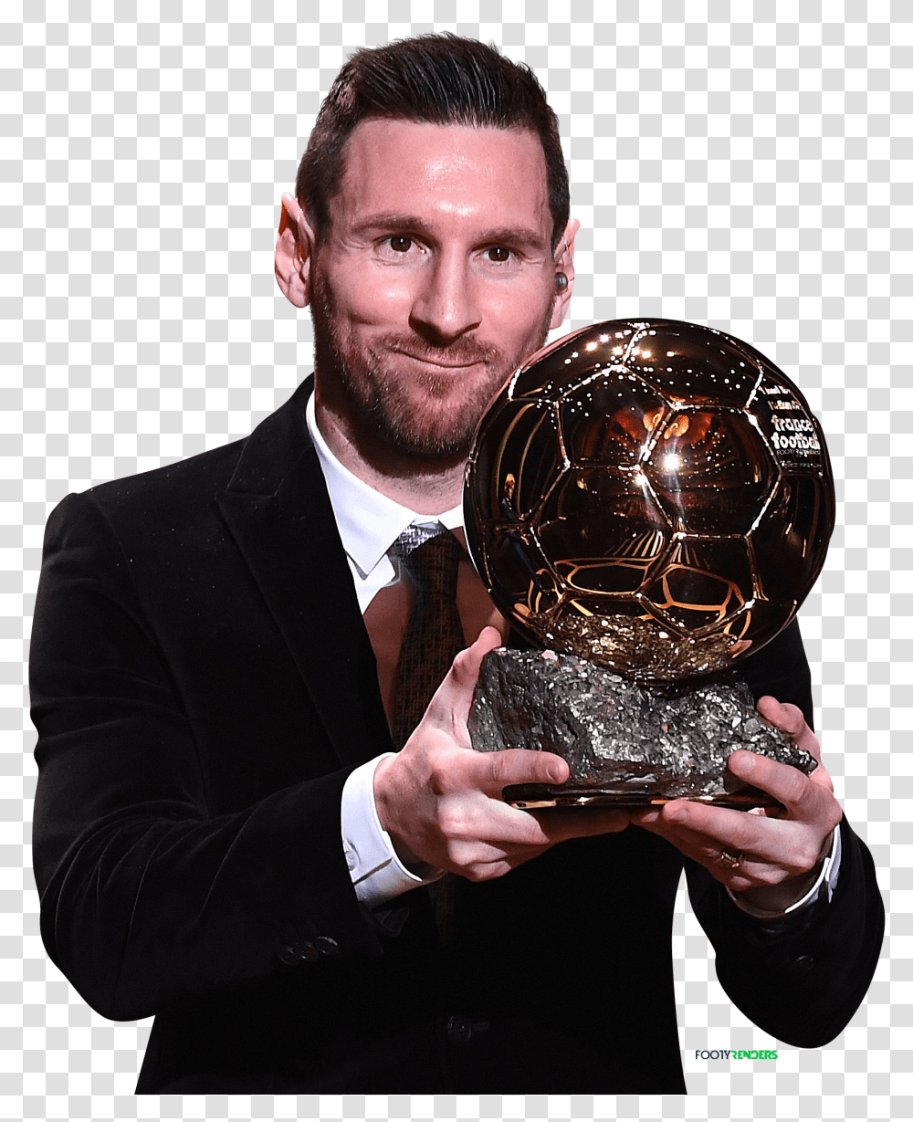 Lionel Messi Ballon D'or 2019 Football Render 62491 Leo Messi Ballon D Or 2019, Sphere, Person, Human, Helmet Transparent Png