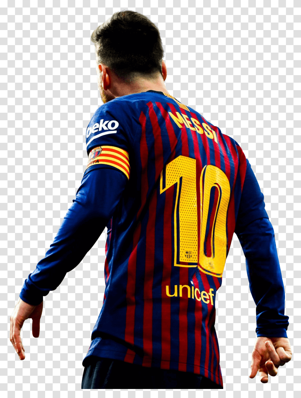 Lionel Messi Captain Barcelona Image Plaid, Clothing, Sleeve, Shirt, Long Sleeve Transparent Png