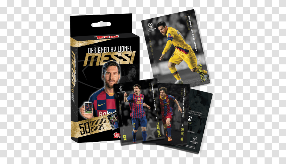 Lionel Messi Designed Set Topps Designed By Messi, Person, Poster, Advertisement, Paper Transparent Png