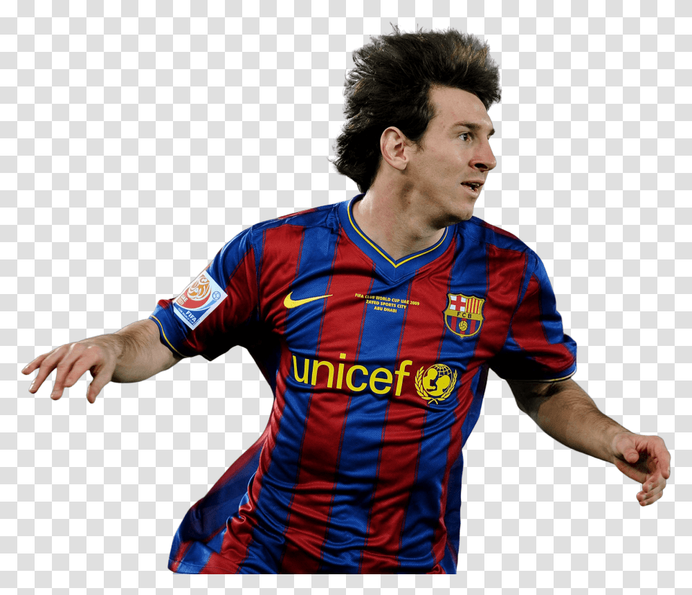 Lionel Messi Football Render 53625 Footyrenders Barcelona, Clothing, Apparel, Shirt, Person Transparent Png