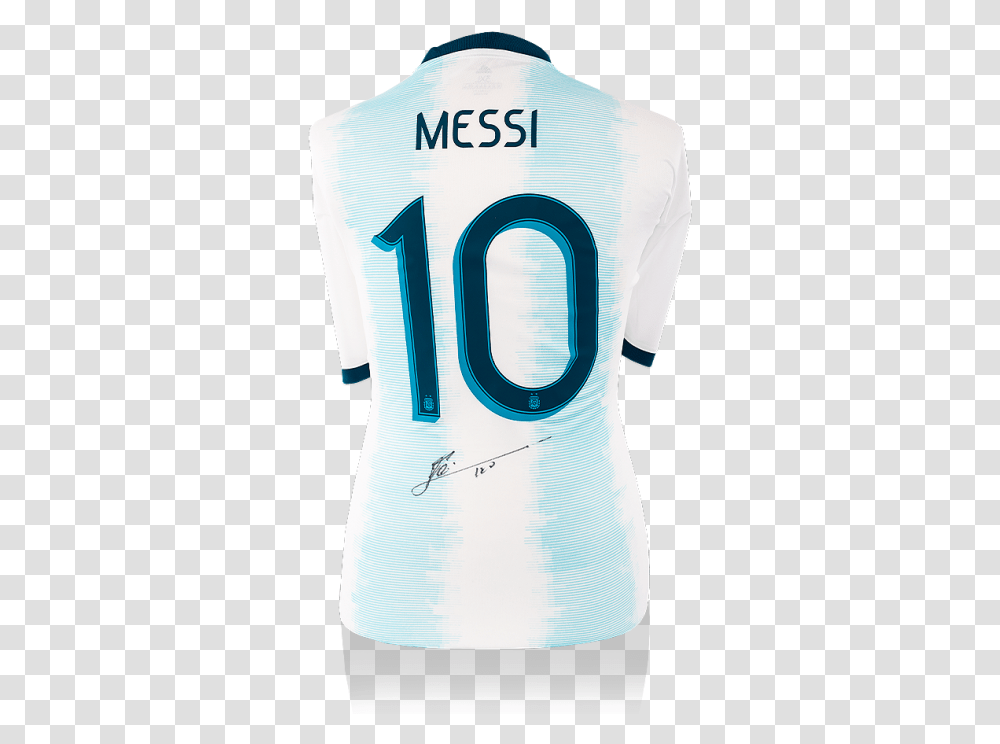 Lionel Messi Official Back Signed Argentina 2019 Home Shirt Messi Shirt, Clothing, Apparel, Jersey, Text Transparent Png