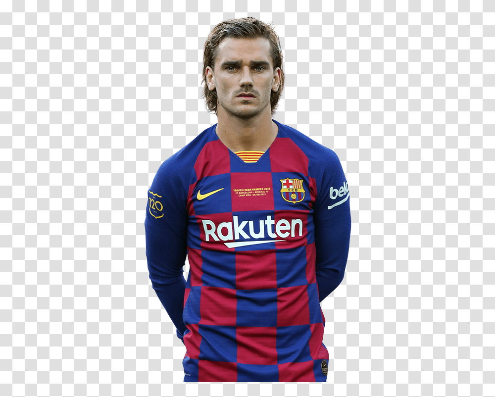 Lionel Messi Vs Antoine Griezmann Detailed Football Statistics Antoine Griezmann 2020, Clothing, Sleeve, Person, Long Sleeve Transparent Png