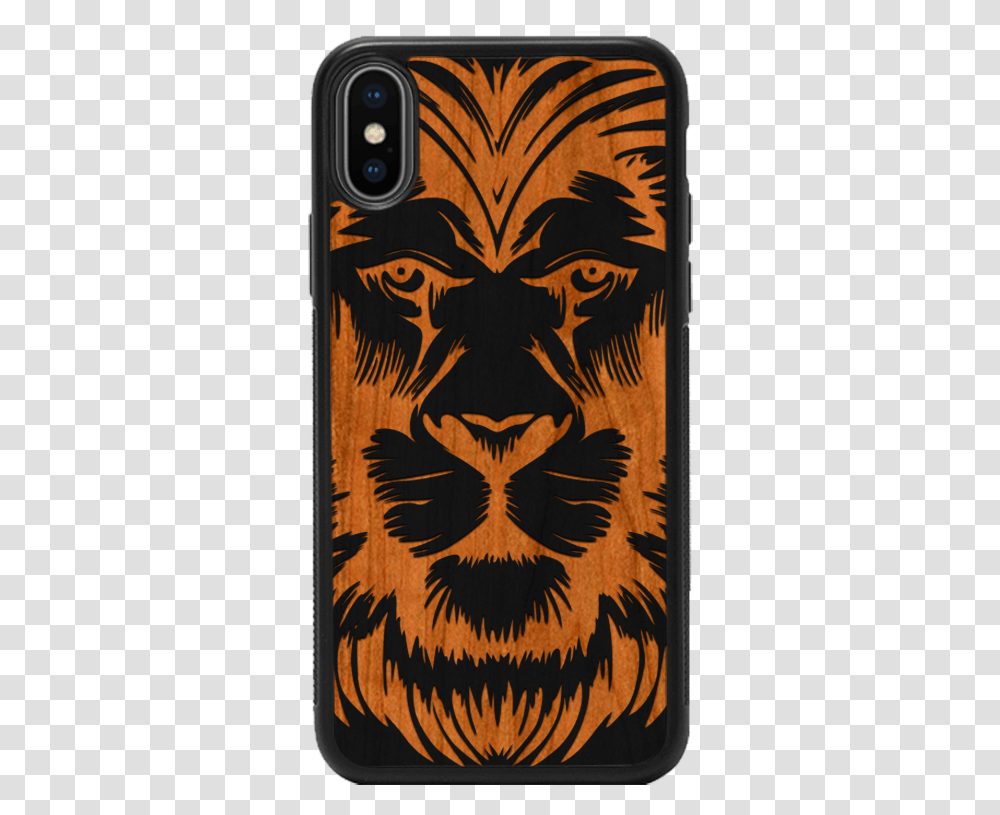 Lionfaceiphonexblackwood Mobile Phone Case, Rug Transparent Png