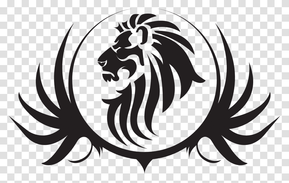 Lionhead Rabbit Tattoo Clip Art Background Lion Logo, Trademark, Stencil, Emblem Transparent Png
