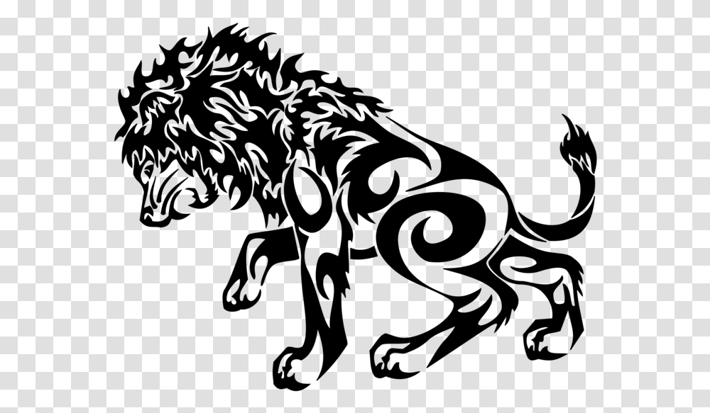 Lionhead Rabbit Tiger Tattoo Tribe Tribal Lion, Gray, World Of Warcraft Transparent Png