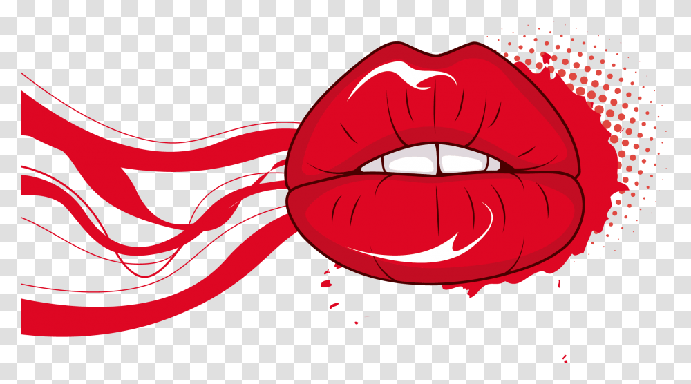 Lip Red Mouth Vector Red Lips, Tongue, Teeth Transparent Png