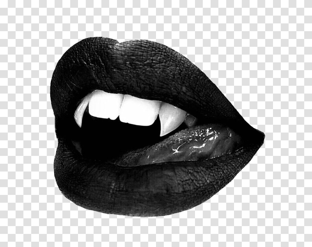 Lips Black Vampire Spooky Halloween Pngs Cute Trend Vampire, Teeth, Mouth, Tongue Transparent Png