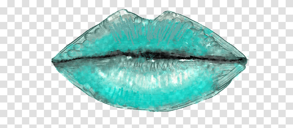 Lips Blue Drawing Watercolor Oil Girl Makeup Lipstick, Teeth, Mouth, Gemstone, Jewelry Transparent Png