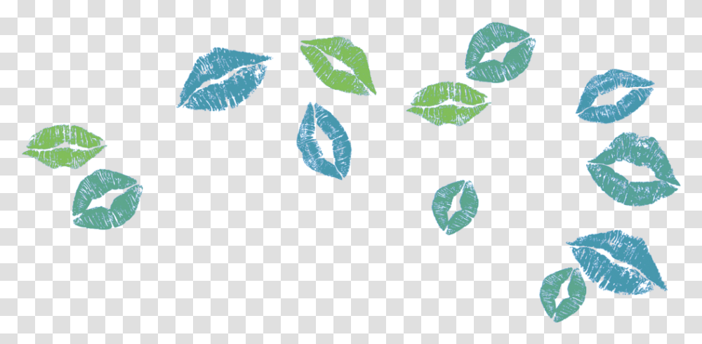 Lips Blue Green Confetti Emblem, Leaf, Plant, Flower, Land Transparent Png
