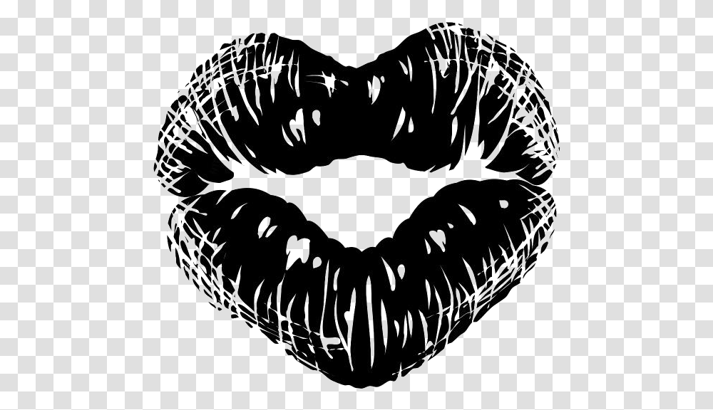 Lips Emoji Drawing Heart Shaped Kiss Print, Silhouette, Hand, Outdoors, Nature Transparent Png