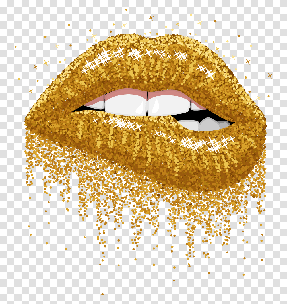 Lips Glitter Gold Golden Sparkles Sexy Goldenlips Background Lips, Teeth, Mouth, Graphics, Art Transparent Png
