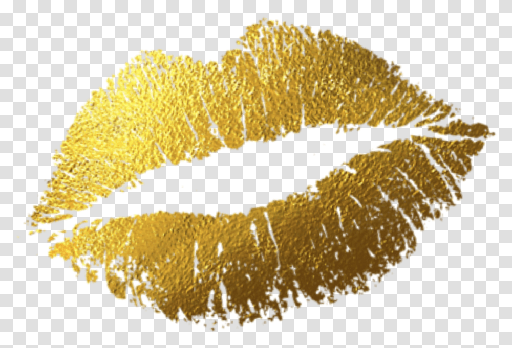 Lips Kiss Gold Lips, Fungus, Stain, Food, Mouth Transparent Png