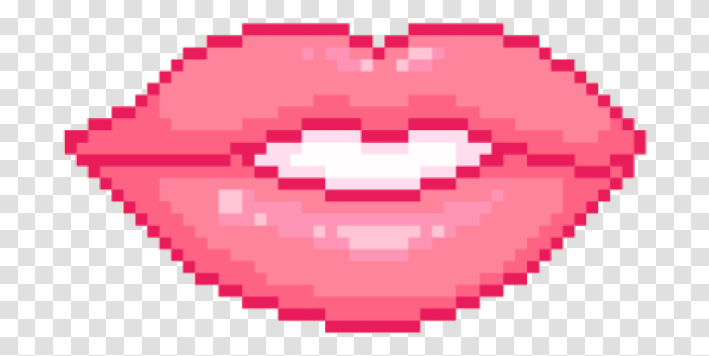 Lips Kiss Red Pink White Theeth Beso Labios 49ers Logo Pixel Art, Label, Rug Transparent Png