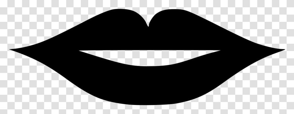Lips Svg Icon Free Human Lips Black And White, Stencil, Heart, Mustache Transparent Png