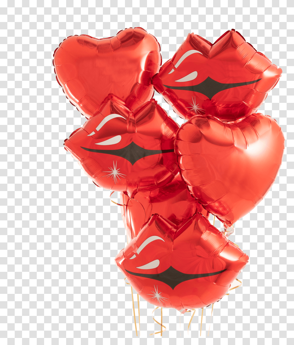 Lips & Hearts Half Dozen Helium Filled Balloon Bouquet Heart Transparent Png