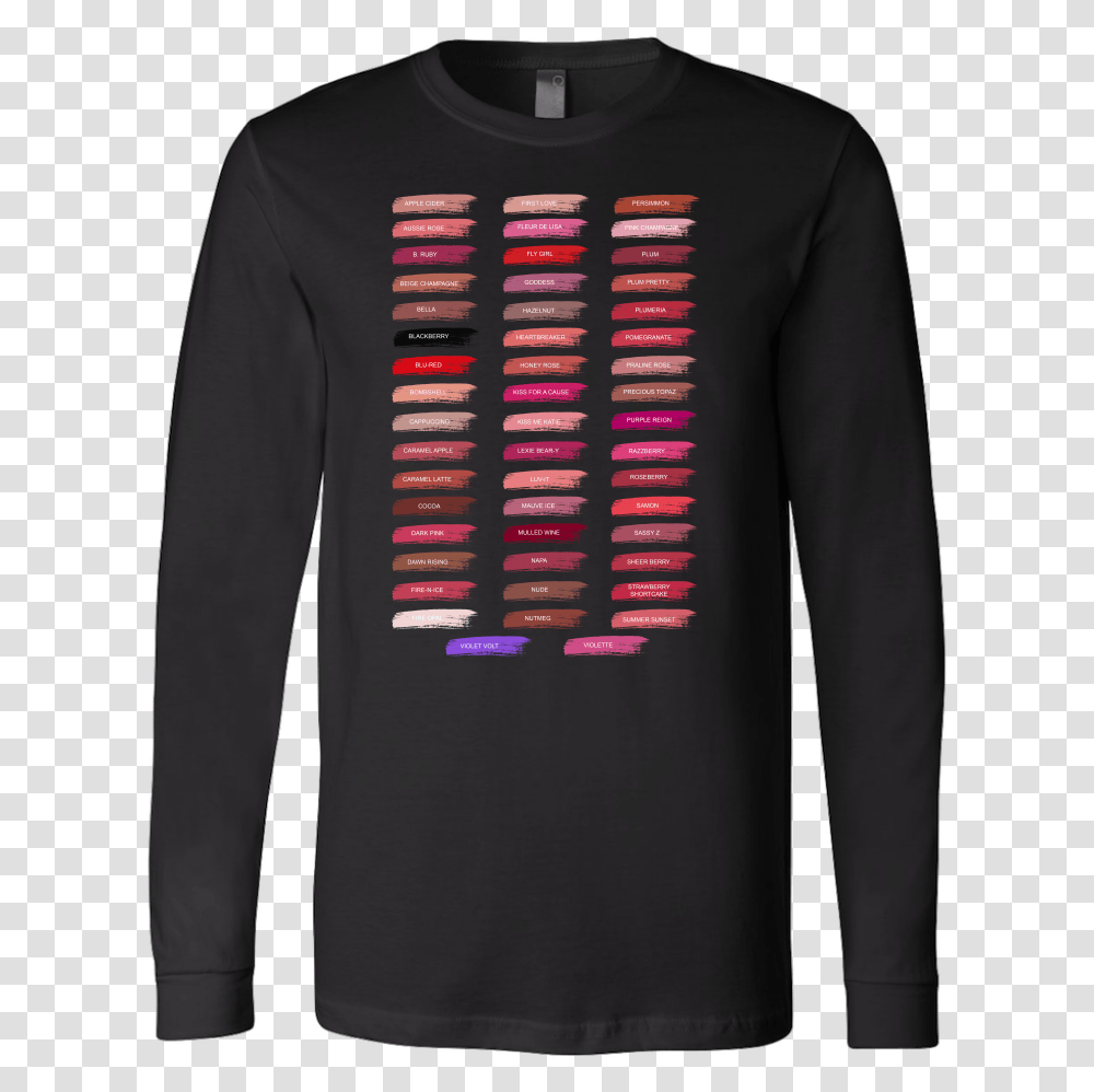 Lipsense 50 Shades Lip Color Swatches Canvas Tee Long Background Ugly Sweater, Sleeve, Apparel, Long Sleeve Transparent Png