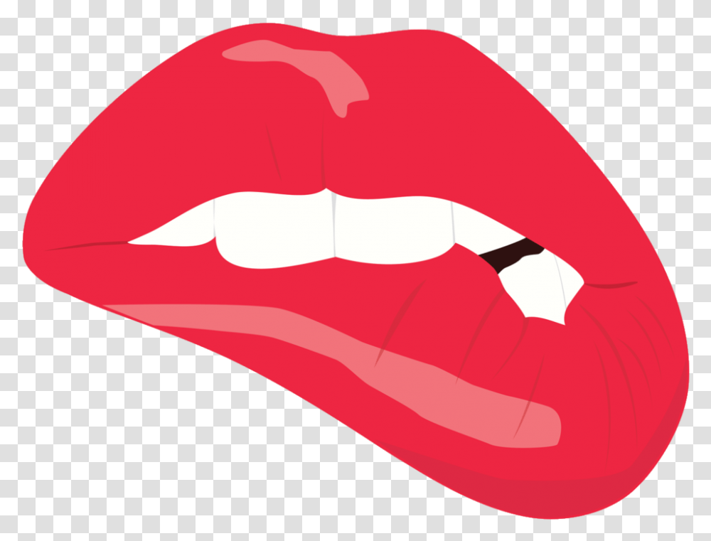 Lipstick How I Biting Lip Background, Teeth, Mouth, Baseball Cap, Hat Transparent Png