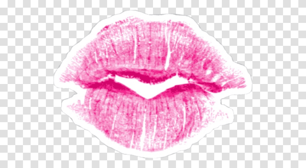 Lipstick Lips Print Sticker Cute Pink Mark Lipstickmark Lipstick, Mouth, Cosmetics, Sea, Outdoors Transparent Png