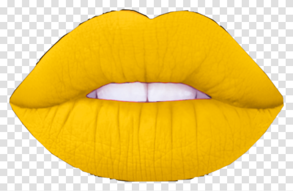 Lipstick Lips Yellow Lips With Yellow Lipstick Transparent Png
