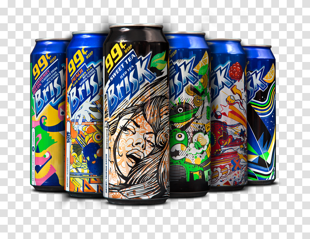 Lipton Brisk Urban Artist Series Google Search Use This Brisk Sweet Tea Iced Tea, Tin, Can, Beer, Alcohol Transparent Png