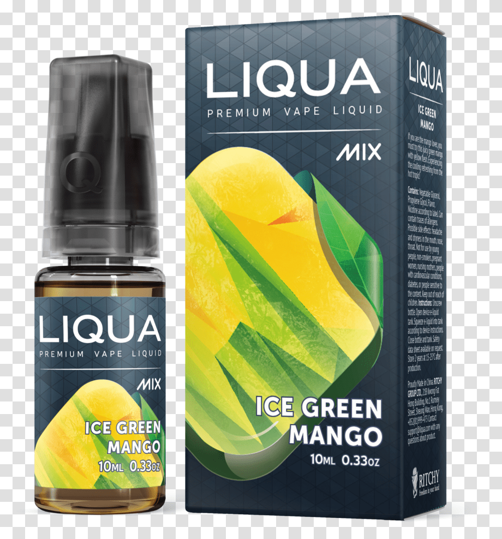 Liqua Ice Green Mango, Bottle, Cosmetics, Tin, Can Transparent Png
