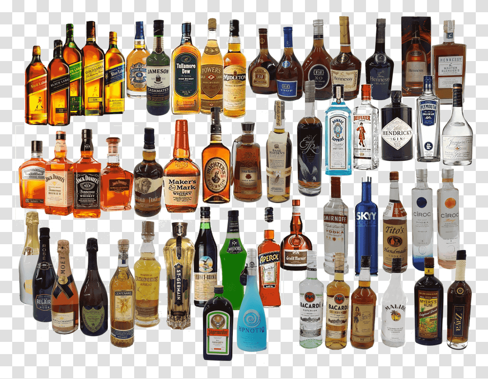 Liquor Bottles All Bottle Of Alcohol, Beverage, Drink, Whisky, Bar Counter Transparent Png