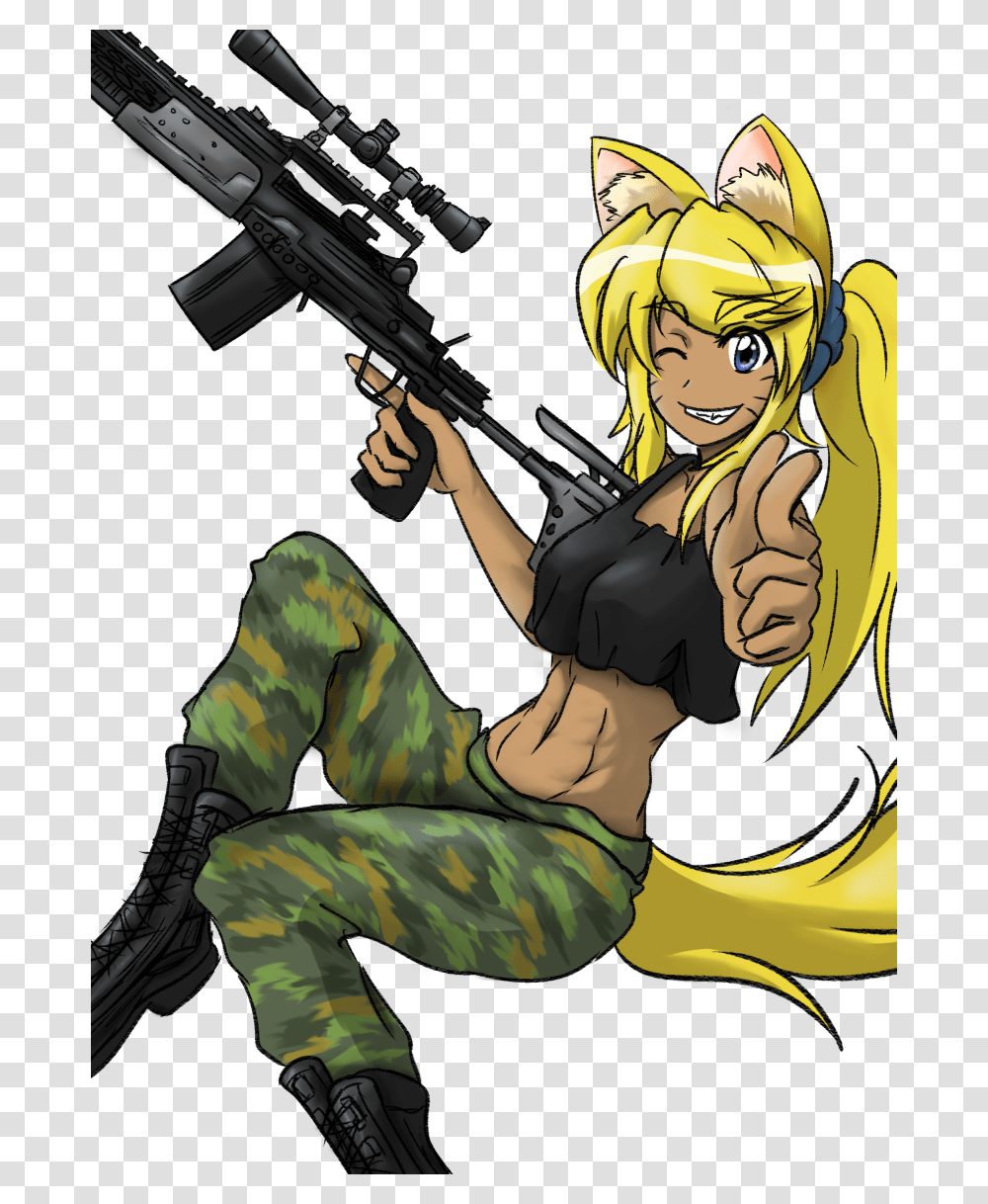 Liru Anime Werewolf, Person, Human, Gun, Weapon Transparent Png