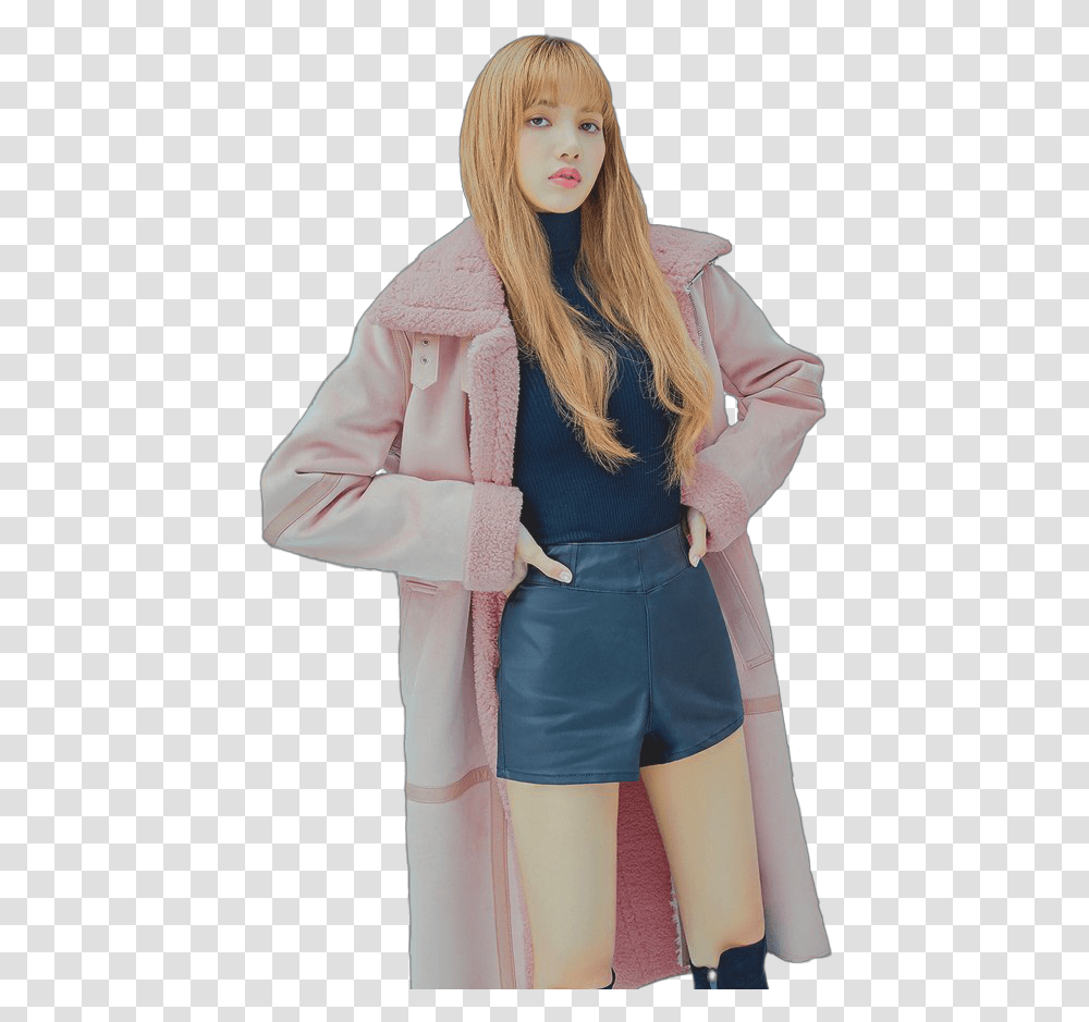 Lisa Blackpink Photoshoot Guess X Blackpink Winter Collection, Sleeve, Long Sleeve, Person Transparent Png