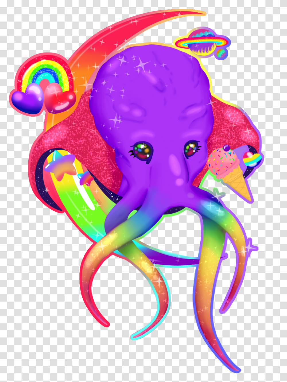 Lisa Frank Illithid Art Common Octopus, Graphics, Animal, Sea Life, Invertebrate Transparent Png