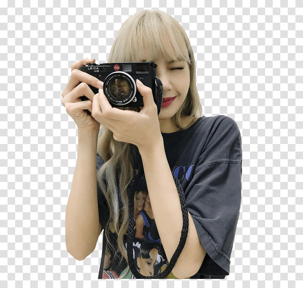 Lisa Manoban With Camera, Person, Human, Electronics, Photography Transparent Png