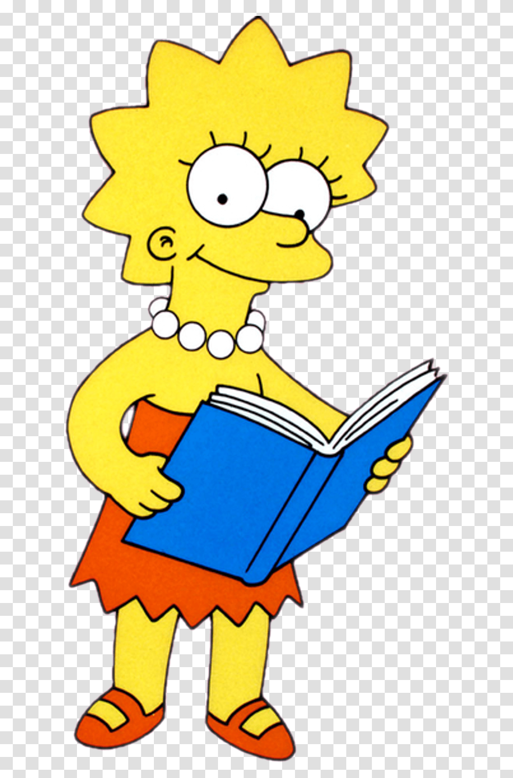 Lisa Simpson Smart, Reading Transparent Png