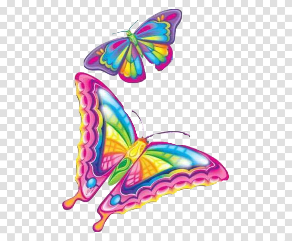 Lisafrank Bight Colorful Beautiful Butterflies Sticker Lisa Frank, Pattern, Ornament Transparent Png