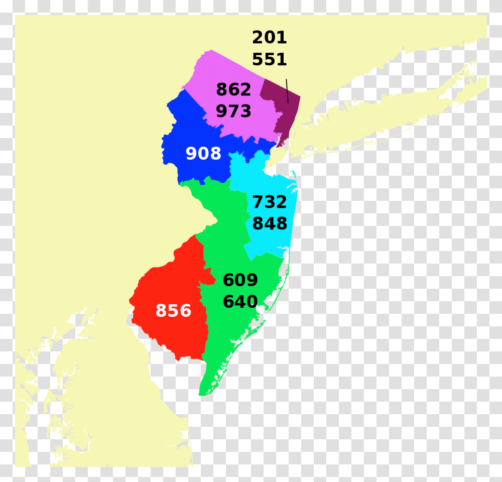 List Of New Jersey Area Codes, Plot, Map, Diagram, Atlas Transparent Png