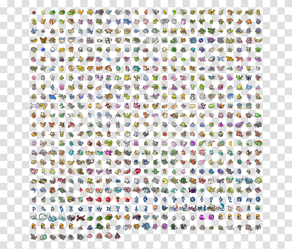 List Of Novelty Pokemon Shiny Pokemon Sprites Pokemon Not In Sword And Shield, Pattern, Texture, Rug, Sweets Transparent Png