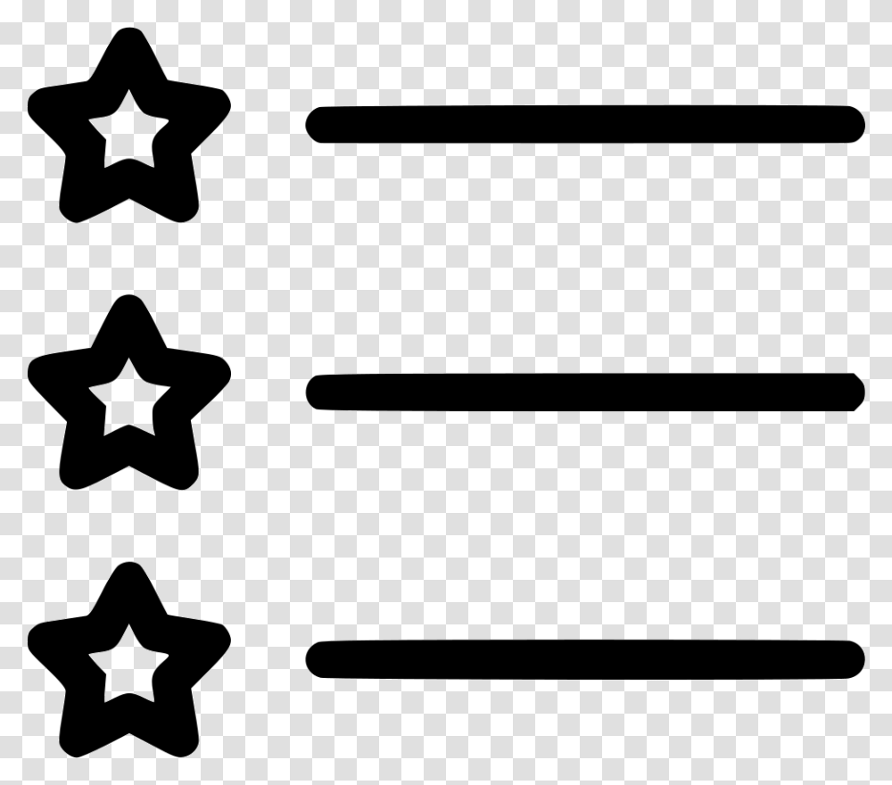 List Star Star List Icon, Star Symbol, Stencil, Baseball Bat Transparent Png