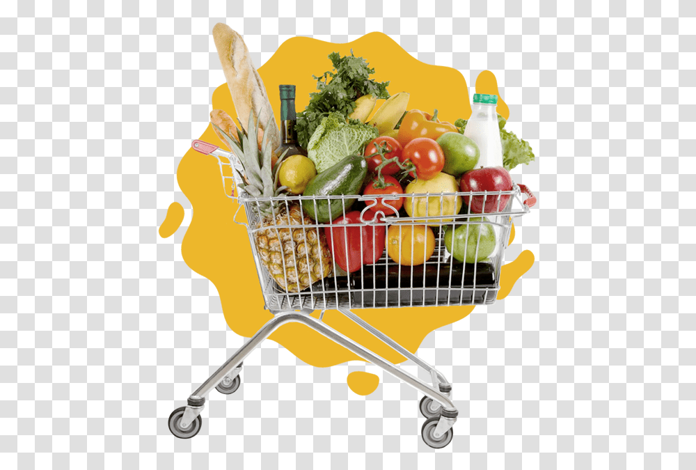 Lista De Compras Shopping Basket With Stuff, Shopping Cart, Plant Transparent Png