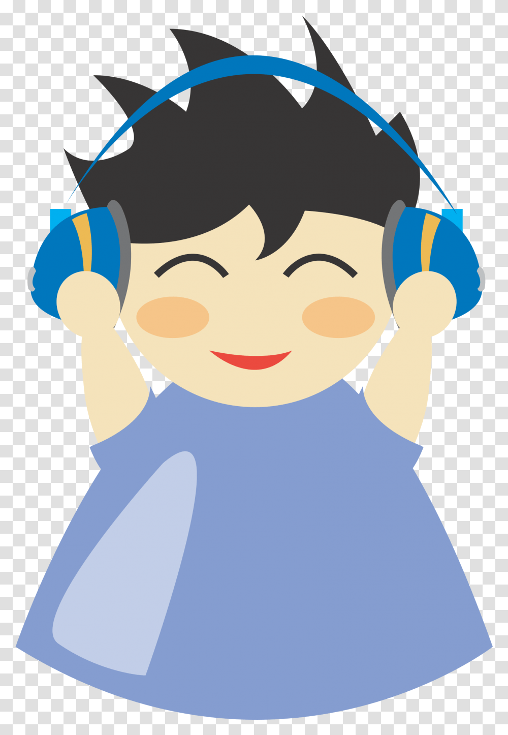 Listen Cartoon 6 Image Cartoon Listening To Music, Face, Outdoors, Graphics, Hand Transparent Png